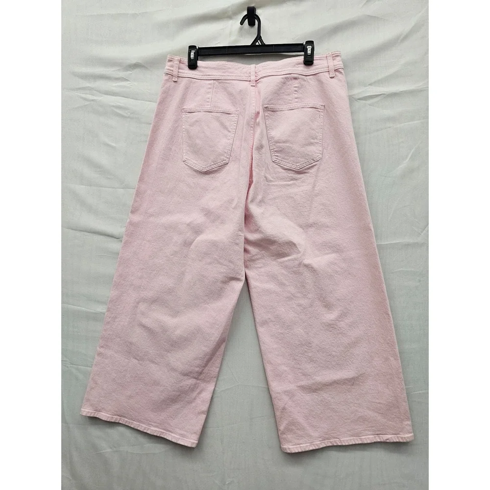 Universal Thread Womens Wide Leg Ankle Jeans Pink Cotton Blend Casual Size 17